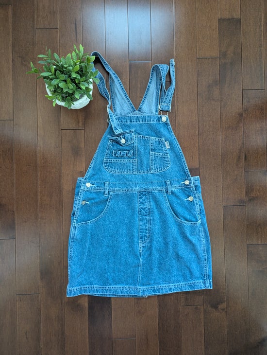REVOLT MEDIUM WASH VINTAGE 1990s DENIM OVERALL DRESS
