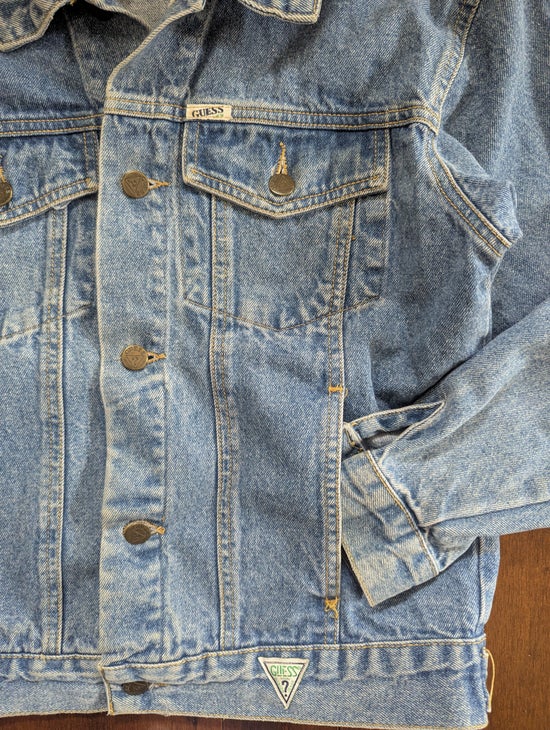 GUESS GEORGES MARCIANO VINTAGE 1980s DENIM JEAN JACKET