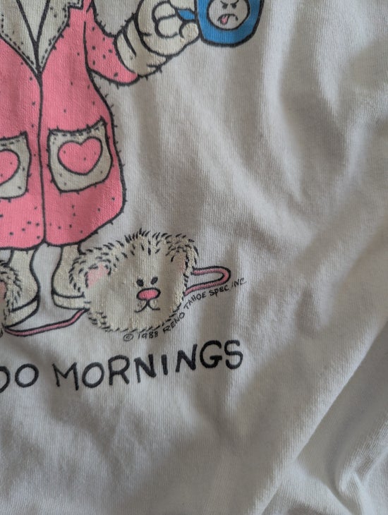 HL MILLER RENO 'I DON'T DO MORNINGS' 1988 VINTAGE GRAPHIC TSHIRT