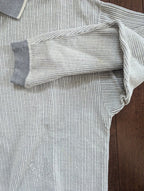 GREY RIBBED KNIT VINTAGE QUARTER ZIP SWEATSHIRT