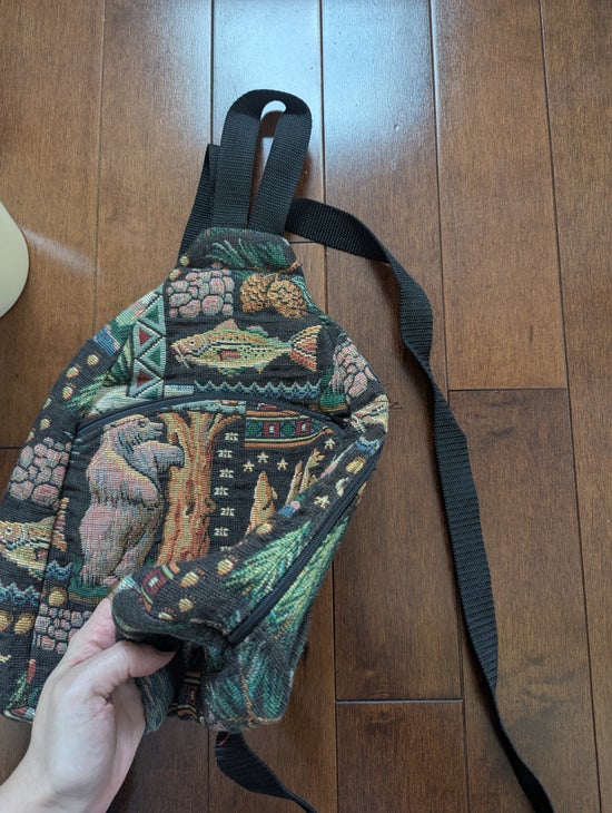 NATURE TAPESTRY PRINT VINTAGE MINI BACKPACK