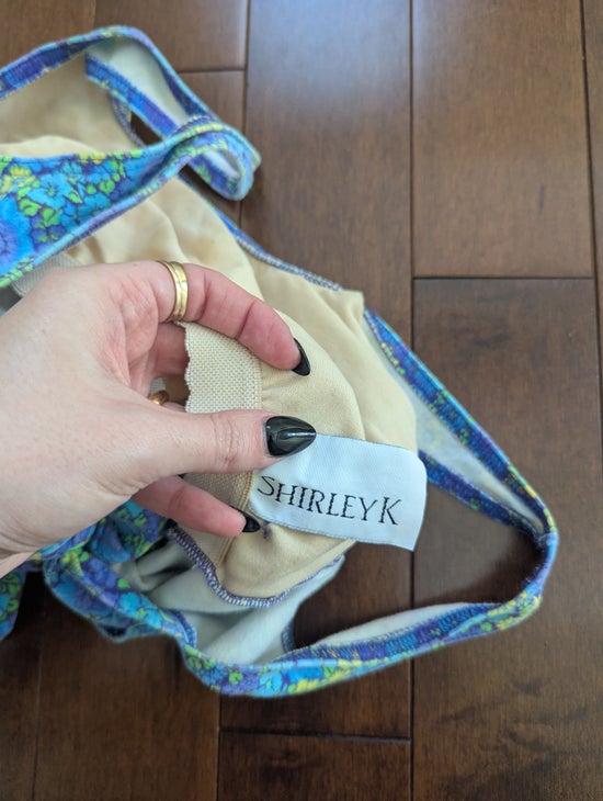 SHIRLEY K DITSY FLORAL PRINT VINTAGE 1990s TANK TOP BODYSUIT