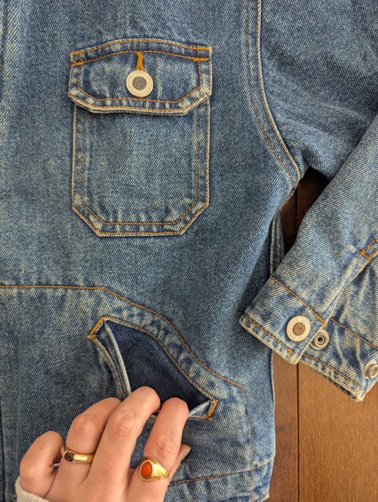 FLANNEL LINED VINTAGE 1990s DENIM JEAN JACKET
