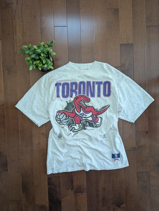 TORONTO RAPTORS NUTMEG 1994 BIG LOGO DOUBLE SIDED VINTAGE TSHIRT