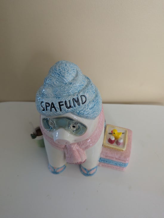 MUD PIE SPA FUND 1993 VINTAGE CERAMIC PIGGY BANK