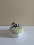 COUNTRY COW VINTAGE CERAMIC BUTTER DISH