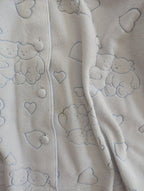 TEDDY BEAR PRINT VINTAGE FLEECE BUTTON UP SWEATER CARDIGAN