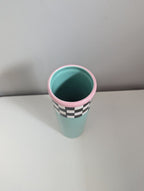 FITZ & FLOYD 1985 FANTASY FAIR PASTEL CHECKERED VINTAGE VASE