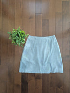 BABY BLUE DITSY PLAID Y2K 2000s VINTAGE MINI SKIRT