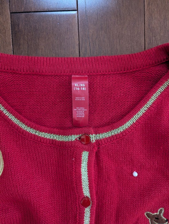 SANTA'S SLEIGH CHRISTMAS VINTAGE Y2K CARDIGAN SWEATER
