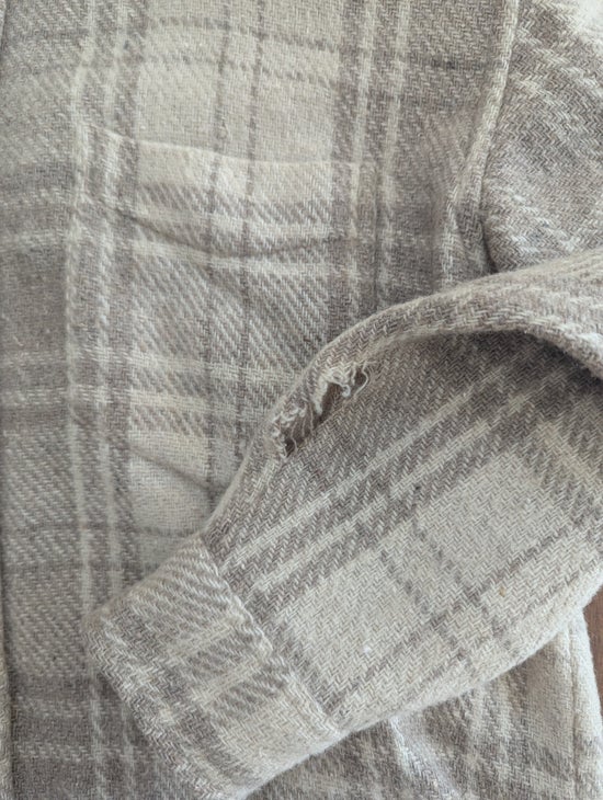 NEUTRAL WOOL 1980s KNIT VINTAGE FLANNEL BUTTON UP SHIRT