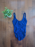 PURPLE RIBBED 1990s VINTAGE SWIMSUIT