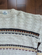 NEUTRAL STRIPE 1980s VINTAGE KNIT SWEATER