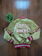 SHAIN SAN FRANSICO 49ners 1990s VINTAGE SPELLOUT SATIN BOMBER JACKET