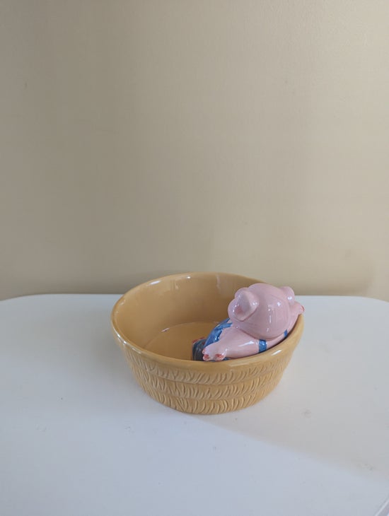 PAPEL FREELANCE FARMER PIG VINTAGE TRINKET DISH BOWL