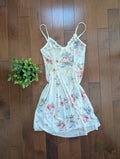 FLORAL PRINT VINTAGE SHEER SLIP DRESS