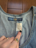 COTTON LIGHT WASH DENIM JEAN VINTAGE 1990s OVERALL DRESS