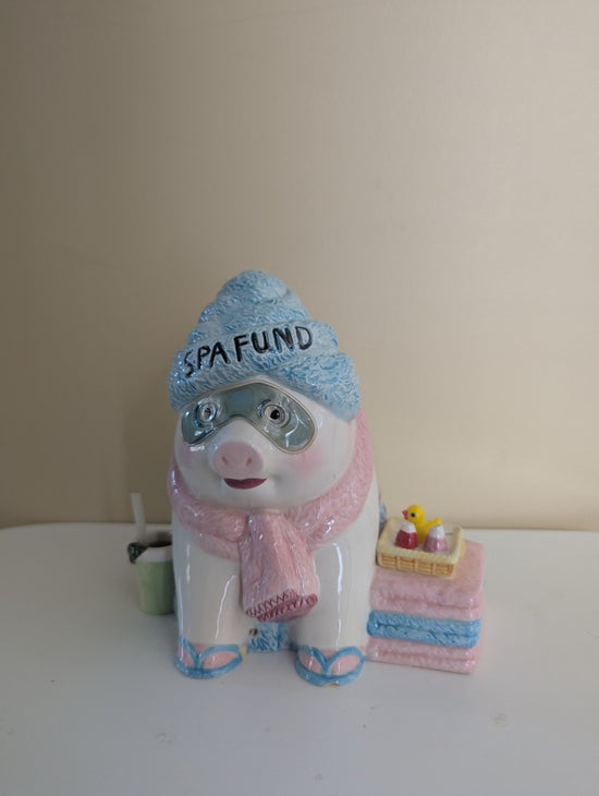 MUD PIE SPA FUND 1993 VINTAGE CERAMIC PIGGY BANK