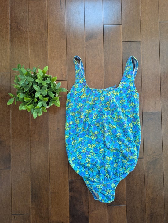 SHIRLEY K DITSY FLORAL PRINT VINTAGE 1990s TANK TOP BODYSUIT