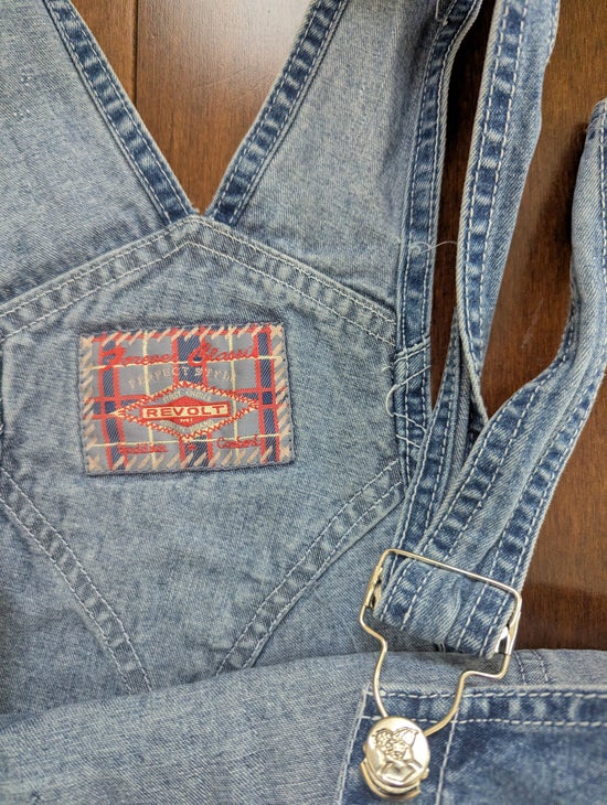 REVOLT MEDIUM WASH VINTAGE 1990s DENIM OVERALL DRESS