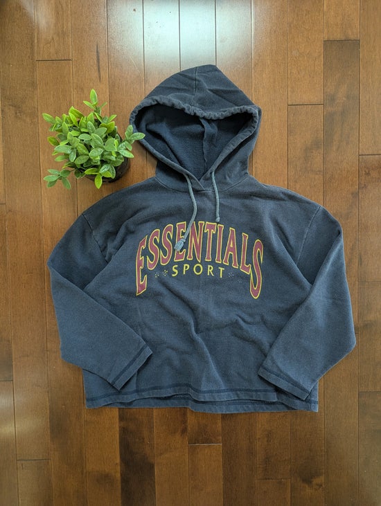 ESSENTIALS SPORT VINTAGE 1990s MID CROPPED PULLOVER HOODIE