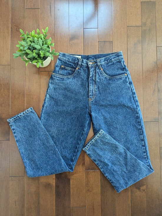 BILL BLASS SAMPLE DARK WASH VINTAGE 1990s HIGH WASIT JEANS