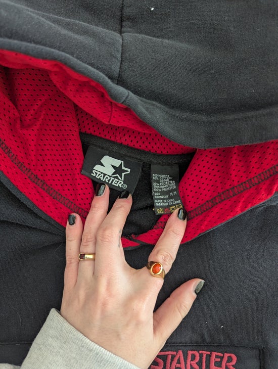 STARTER STRIPE SLEEVE DETAIL VINTAGE PULLOVER HOODIE