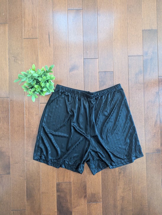 BLACK SHEER STRIPE VINTAGE 1990s PJ LINGERIE SHORTS