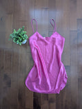 INNER MOST HOT PINK SILKY SATIN VINTAGE 1990s SLIP DRESS