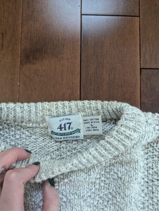 NEUTRAL STRIPE 1980s VINTAGE KNIT SWEATER
