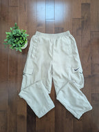 NIKE  1990s NEUTRAL NYLON SWISHY VINTAGE SWEATPANTS