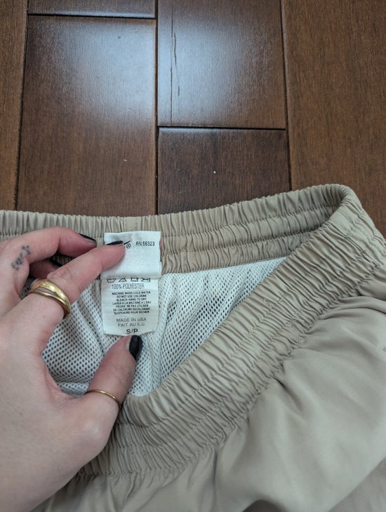 NIKE  1990s NEUTRAL NYLON SWISHY VINTAGE SWEATPANTS