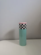 FITZ & FLOYD 1985 FANTASY FAIR PASTEL CHECKERED VINTAGE VASE