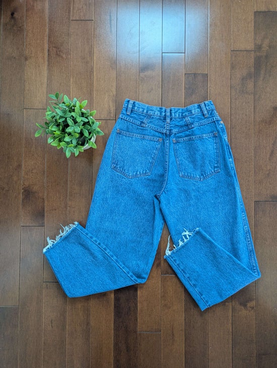 RIO SAMPLE 1990s MEDIUM WASH BUTTON UP DETAIL VINTAGE JEANS