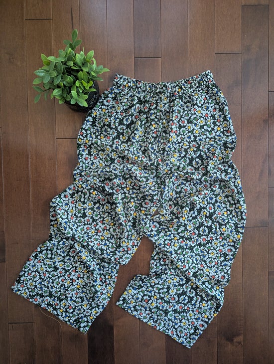 ESPRIT DITSY FLORAL PRINT VINTAGE 1990s SHEER FLOWY BEACH PANTS