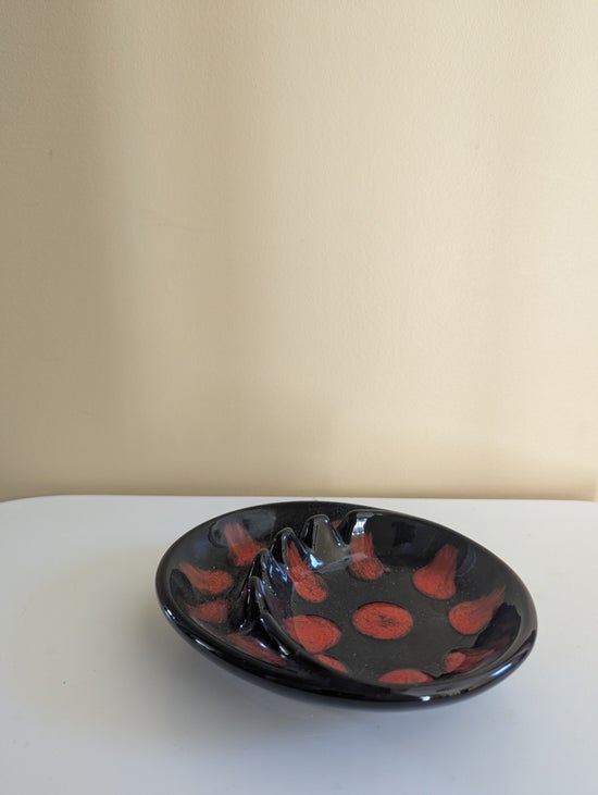 RED ATOMIC 1970s MCM VINTAGE ASHTRAY