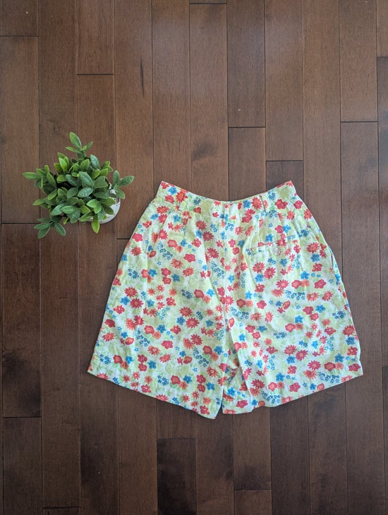 LIZ CLAIBORNE LIZ SPORT DITSY FLORAL PRINT 1990s VINTAGE SHORTS