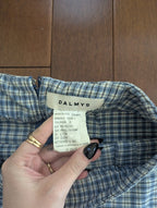 BABY BLUE DITSY PLAID Y2K 2000s VINTAGE MINI SKIRT