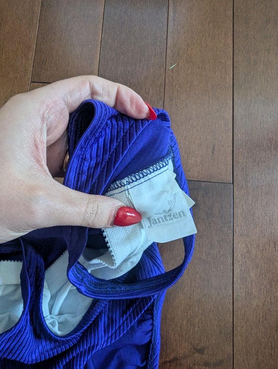 PURPLE RIBBED 1990s VINTAGE SWIMSUIT