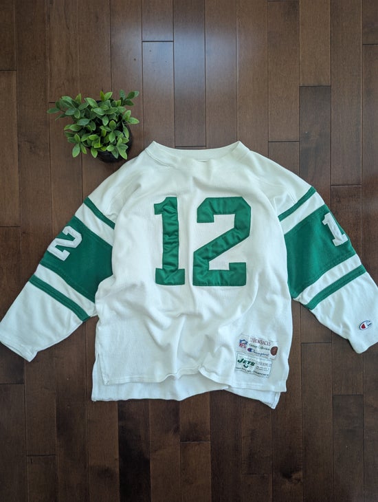 NEW YORK JETS JOE NAMATH VINTAGE CHAMPION SWEATER JERSEY