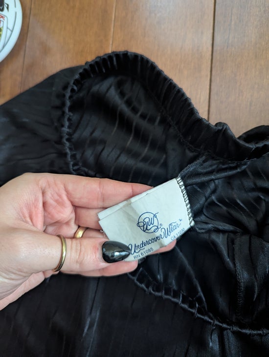 BLACK SHEER STRIPE VINTAGE 1990s PJ LINGERIE SHORTS