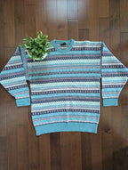 PASTEL WINTER PRINT VINTAGE WOOL MIX KNIT WEATER