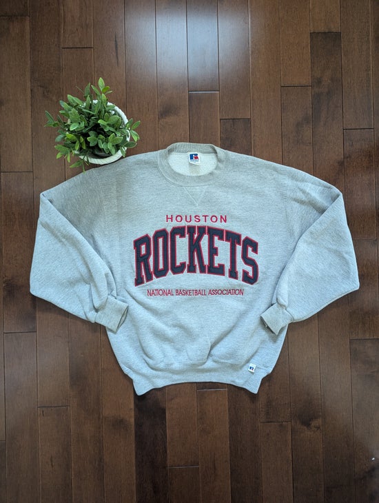 HOUSTON ROCKETS 1990s RUSSELL ATHLETIC VINTAGE SPELLOUT CREWNECK SWEATSHIRT
