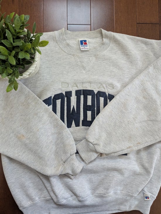 DALLAS COWBOYS RUSSELL ATHLETIC VINTAGE 1990s SPELLOUT CREWNECK SWEATSHIRT
