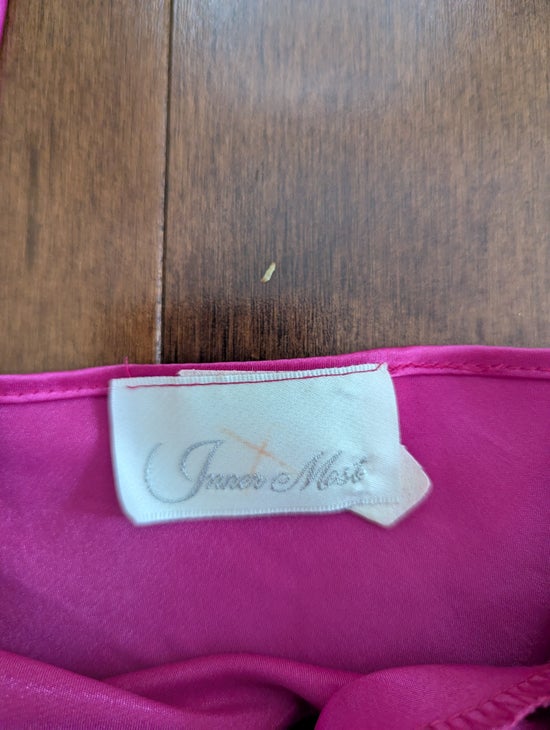 INNER MOST HOT PINK SILKY SATIN VINTAGE 1990s SLIP DRESS