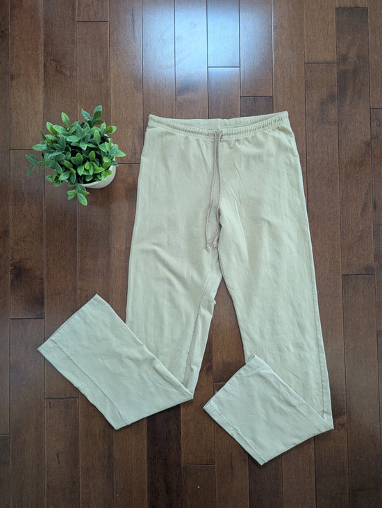 AU COTTON BASIC TAN VINTAGE 1990s COTTON SWEATPANTS