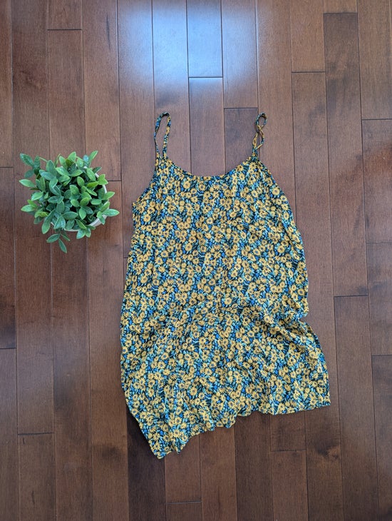 SUNFLOWER PRINT VINTAGE BABYDOLL SUMMER DRESS