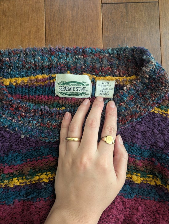 SEPERATE SCENE COLORFUL STRIPE KNIT VINTAGE 1990s SWEATER
