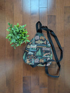 NATURE TAPESTRY PRINT VINTAGE MINI BACKPACK