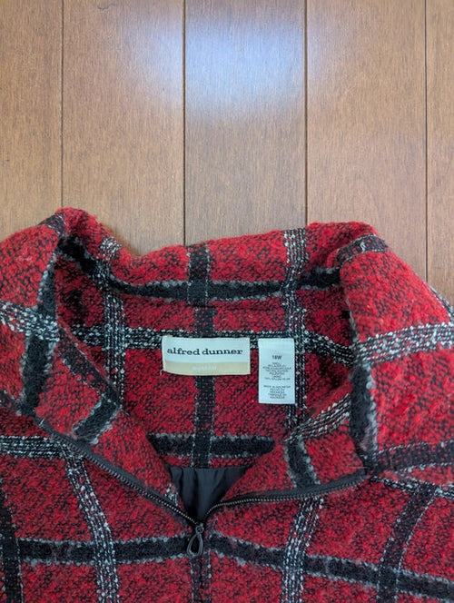 ALFRED DUNNER PLAID PRINT VINTAGE Y2K LIGHTWEIGHT FLANNEL JACKET